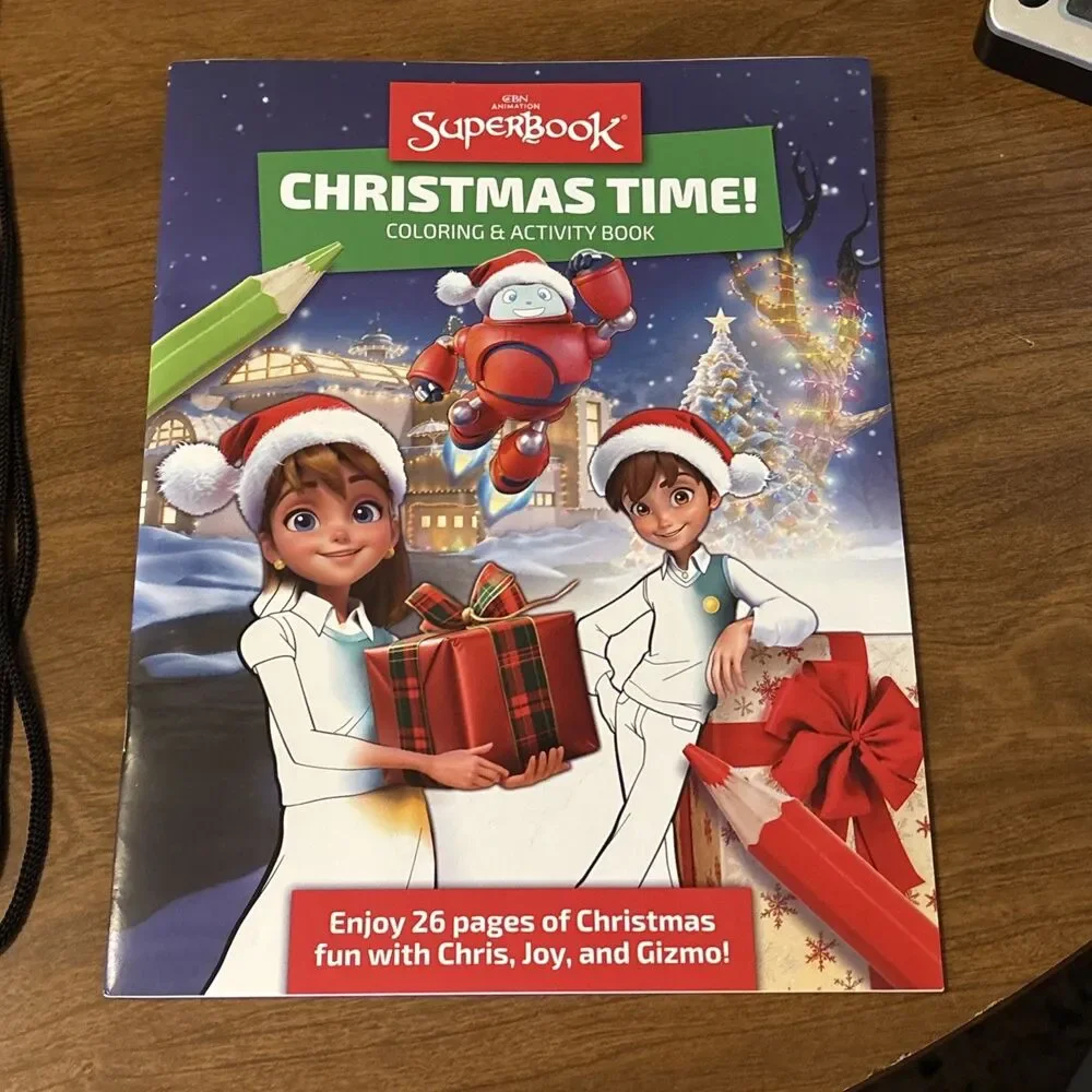 CBN Superbook Christian Christmas Backpack Gift Bag Coloring Book DVD Keychain+